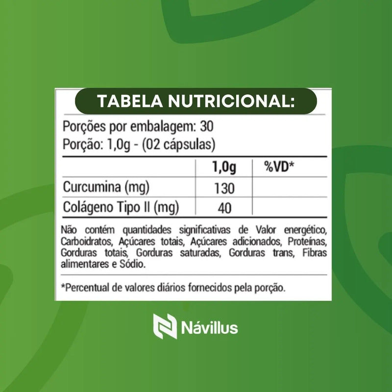3 Un Suplemento Antiinflamatório Curcumin Navillus 60cap Sem Sabor