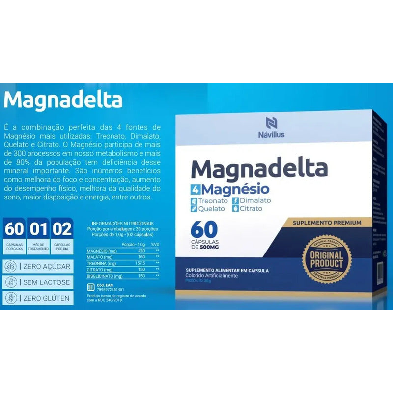Sono Tranquilo Com Magnadelta - 60 Cápsulas Sem Sabor