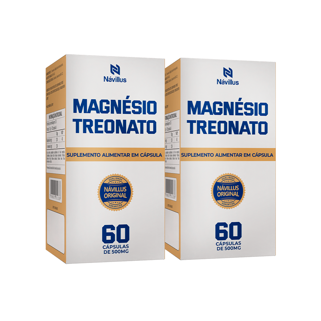 KIT Magnésio Treonato – Suporte para Memória, Sono e Saúde Neurológica | 60 Cáps – Návillus