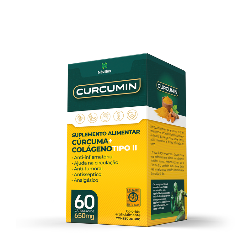 Curcumin 60 Caps (Curcuma longa 960mg + Colágeno UC-II 40mg)