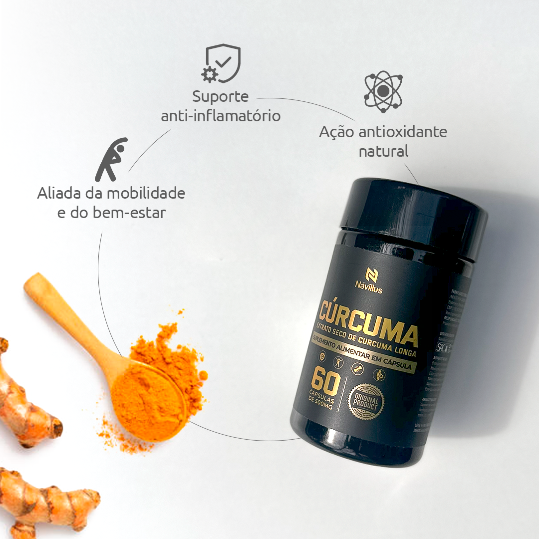Cúrcuma – Alívio Natural para Dores e Inflamações | 60 Cáps – Návillus