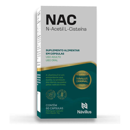 Kit 2 Nac 600mg N-acetil L-cisteína Návillus 2 Meses De Uso Sem Sabor
