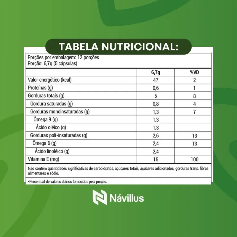 Oleo De Semente De Abobora Návillus 60 Caps Sem Sabor