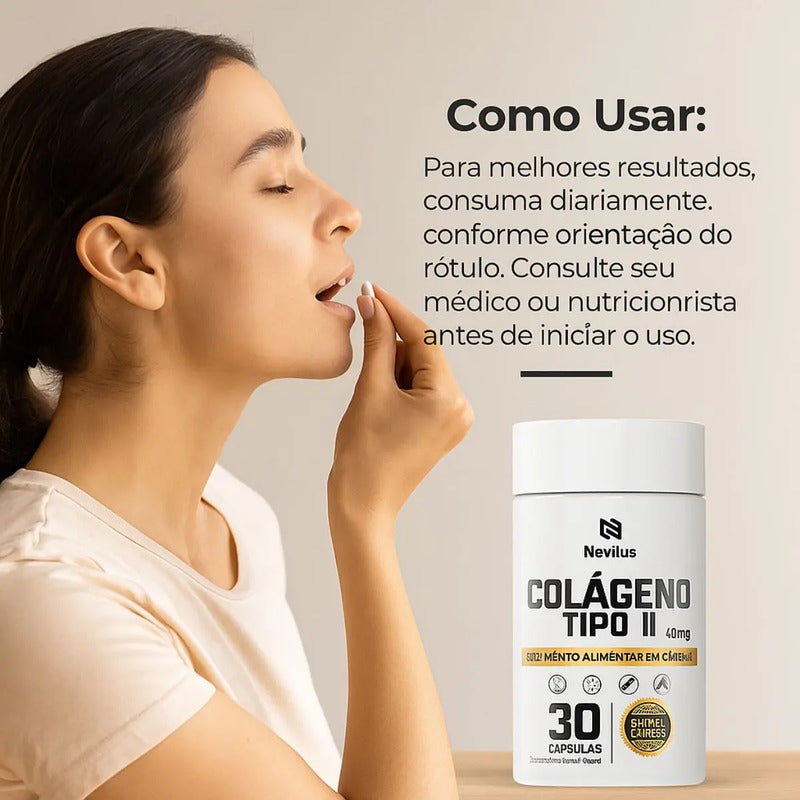 Suplemento Para Articulações Colágeno Tipo 2 Navillus Sem Sabor