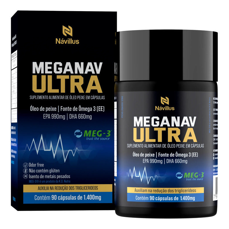 Meganav Ultra Ômega 3 Selo Meg-3 990/660 90 Cáps Neutro