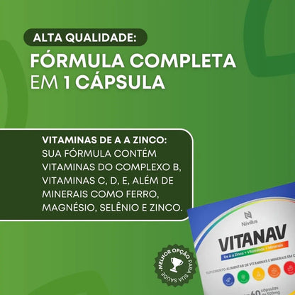 Vitaminas E Minerais Suplemento Alimentar Návillus 60 Caps Sem Sabor