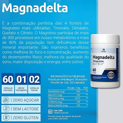Durma Melhor Com 4 Magnésios - Kit 6 Caixas Sem Sabor