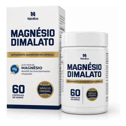 Magnésio Dimalato 700mg 60 Cáps Energia Muscular Návillus Sem Sabor