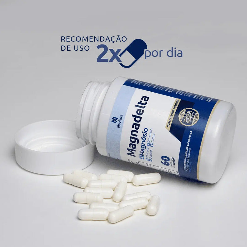 Návillus Magnadelta Magnésio 60 Cápsulas Sem Sabor