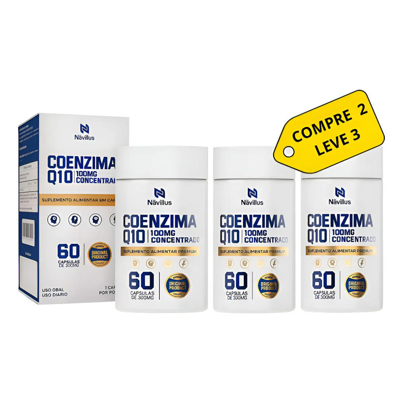 Coenzima Q10 100mg  Mais Vitalidade Kit Com 2 Sem Sabor