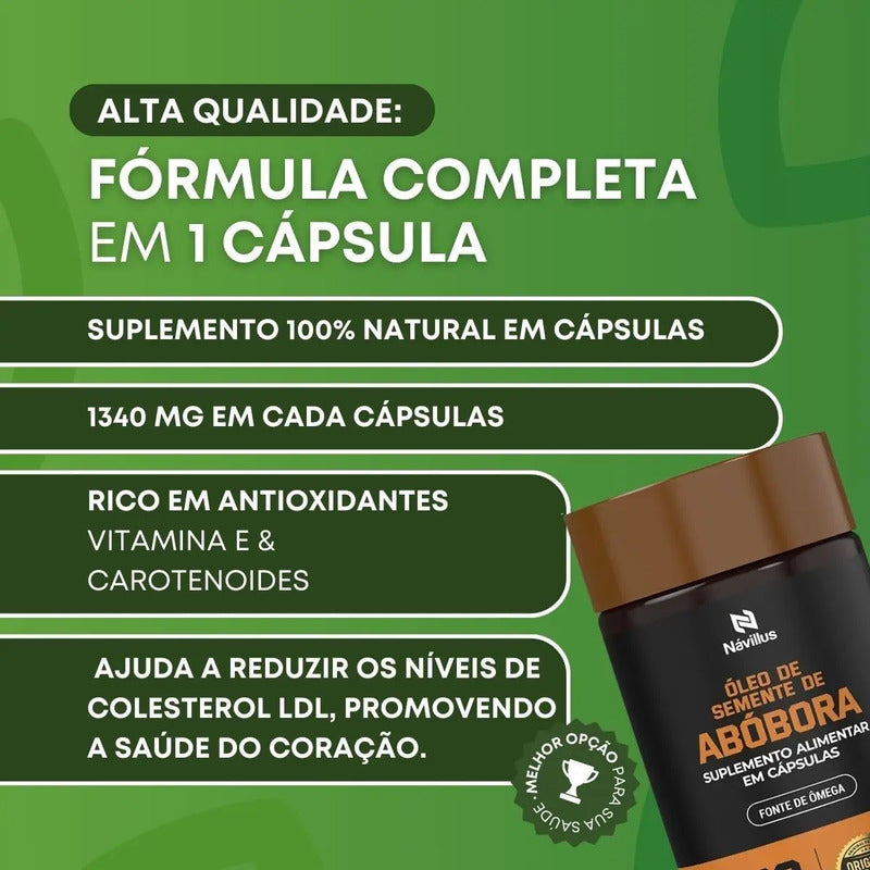 Oleo De Semente De Abobora Návillus 60 Caps Sem Sabor