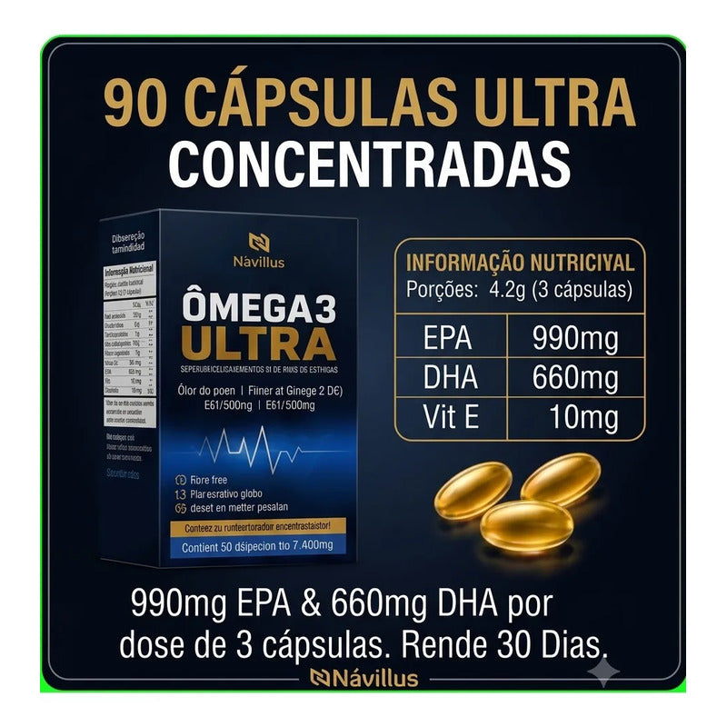 Ômega 3 Ultra Návillus Epa Dha 990 660 1 Mês Uso Neutro