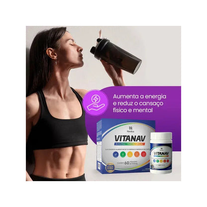 Vitaminas E Minerais Suplemento Alimentar Návillus 60 Caps Vitanav Sem Sabor