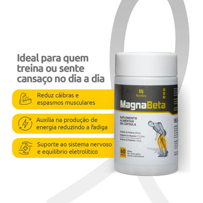 Kit 3 Magnabeta Návillus  Magnésio Energia E Disposição Neutro