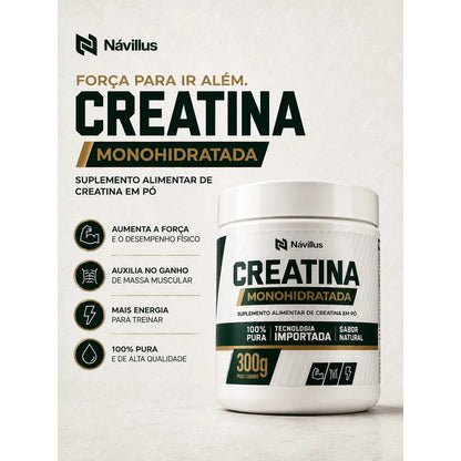 Creatina Monohidratada 300g 100% Pura Importada Návillus Sem Sabor