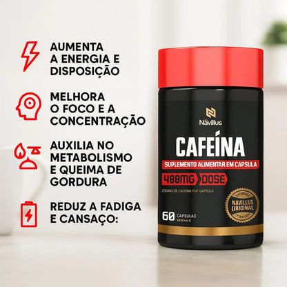 Cafeína 400mg Navillus 60 Cáps Energia Foco Sem Sabor Sem Sabor