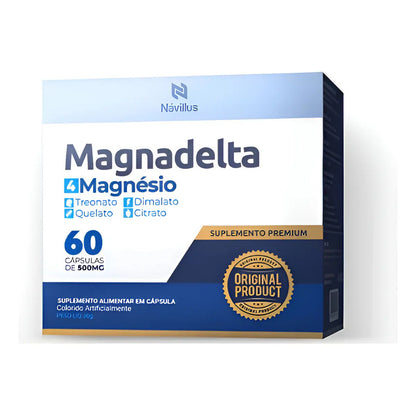 Návillus Magnadelta Magnésio 60 Cápsulas Sem Sabor