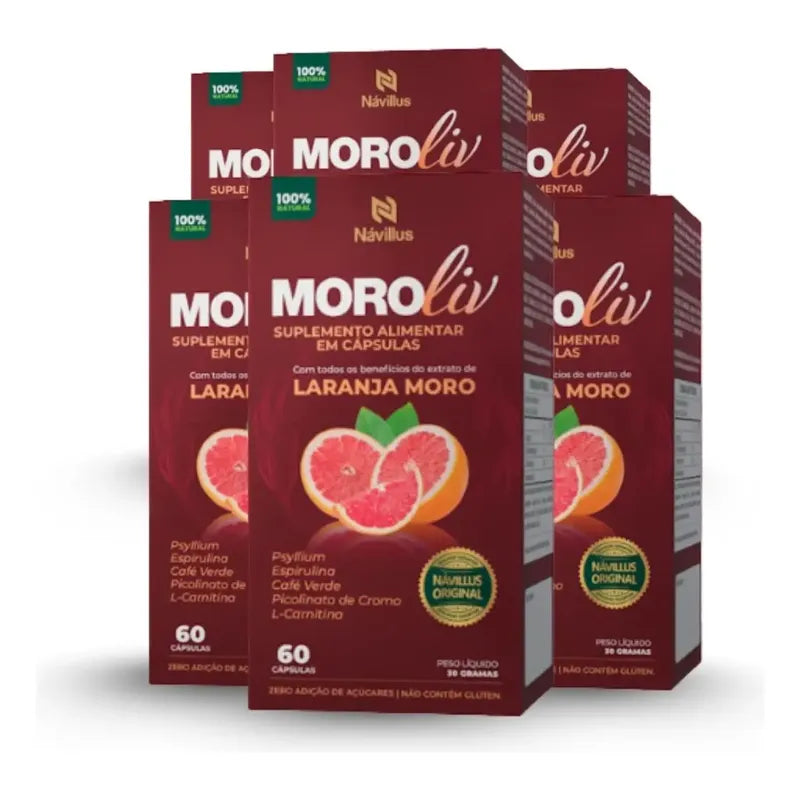 Kit 6 Moroliv Cápsulas Naturais Metabolismo E Saciedade Sem Sabor