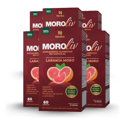 Kit 6 Moroliv Cápsulas Naturais Metabolismo E Saciedade Sem Sabor