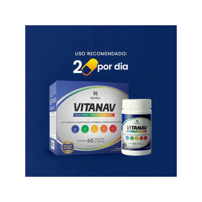 Vitaminas E Minerais Suplemento Alimentar Návillus 60 Caps Vitanav Sem Sabor