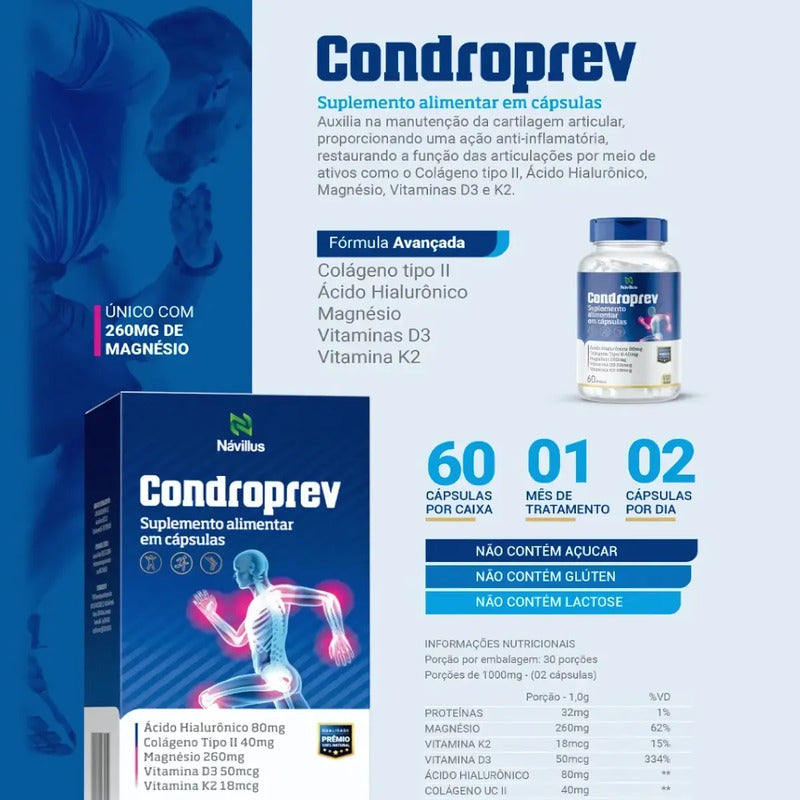 Kit 6 Cxs Condroprev - Tratamento Dor Articulação Sem Sabor