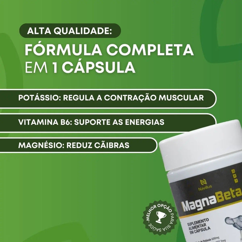 Kit 6 Magnabeta Návillus Magnésio Cãibras Energia E Fadiga Sem Sabor