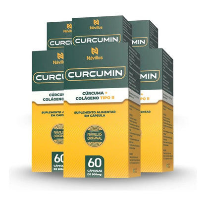 Kit 6 Suplemento Natural Anti-inflamatório Curcumin Navillus Sem Sabor