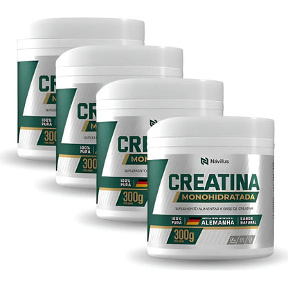 4 Creatina Monohidratada Návillus 100% Pura 300g Sem Sabor Sem Sabor