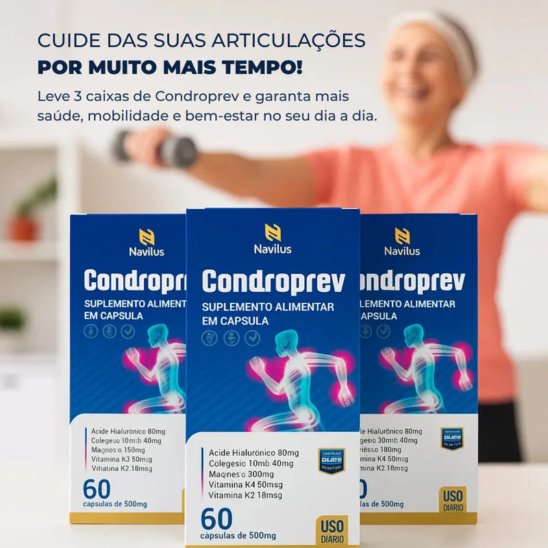 Condroprev 3cxs Saúde Articular 90 Dias Tratamento Sem Sabor
