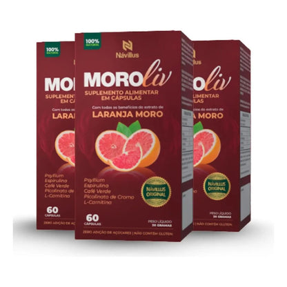 3 Un Moroliv | Cápsulas Naturais P/ Metabolismo E Saciedade Sem Sabor