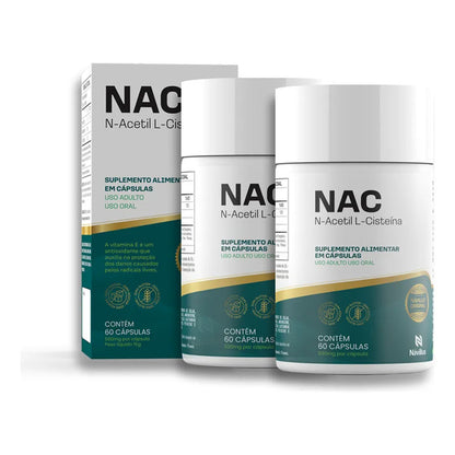 Kit 2 Nac 600mg N-acetil L-cisteína Návillus 2 Meses De Uso Sem Sabor