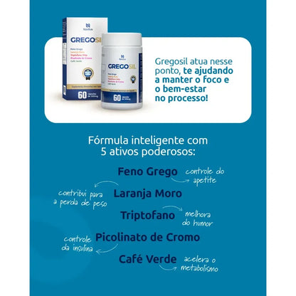 Gregosil Návillus Triptofano 60 Cápsulas Sem Sabor