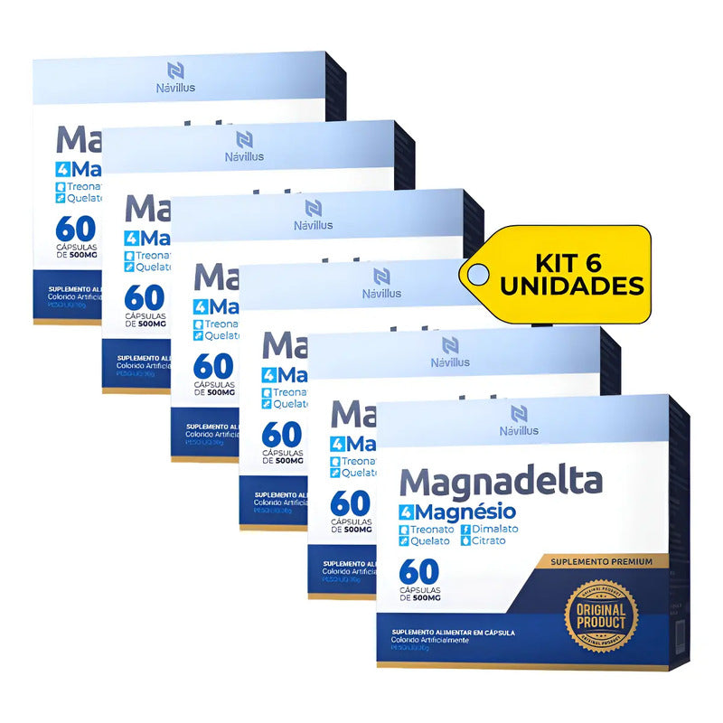 Durma Melhor Com 4 Magnésios - Kit 6 Caixas Sem Sabor