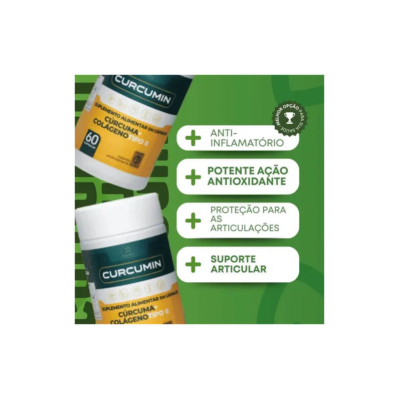 Kit 3 Curcumin Návillus Suplemento Cúrcuma Antioxidante 60cp Neutro