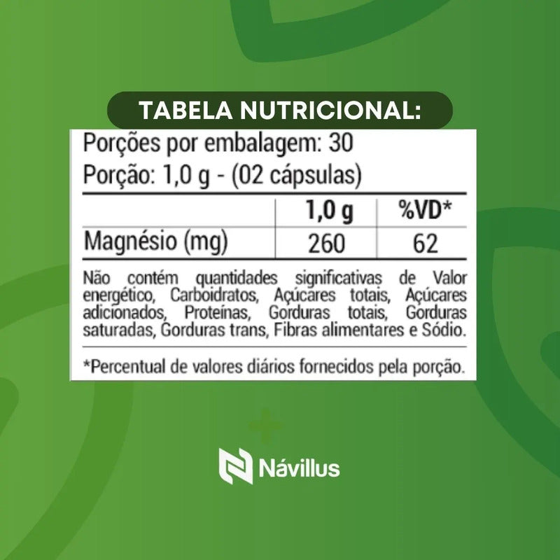 4 Alta Absorção Magnésio Dimalato 60 Cáps | Návillus Sem Sabor