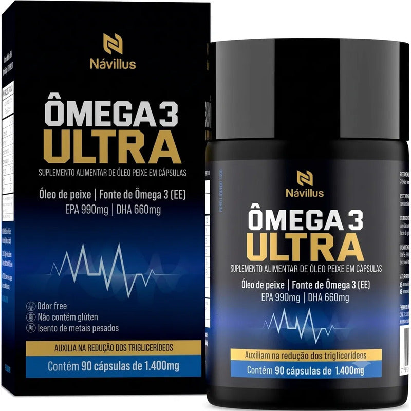 Ômega 3 Ultra Návillus Epa 990mg Dha 660mg 90 Cáps Neutro