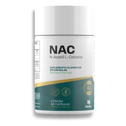 Nac 600mg N-acetil L-cisteína Antioxidante Návillus 60 Cáps Sem Sabor