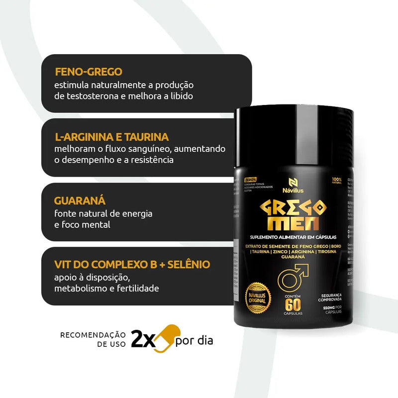 Gregomen Virilidade E Energia Masculino | 60 Cáps  Návillus Sem Sabor