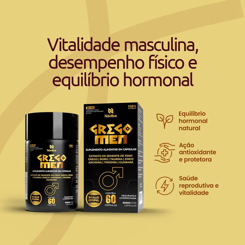 Gregomen Virilidade E Energia Masculino | 60 Cáps  Návillus Sem Sabor