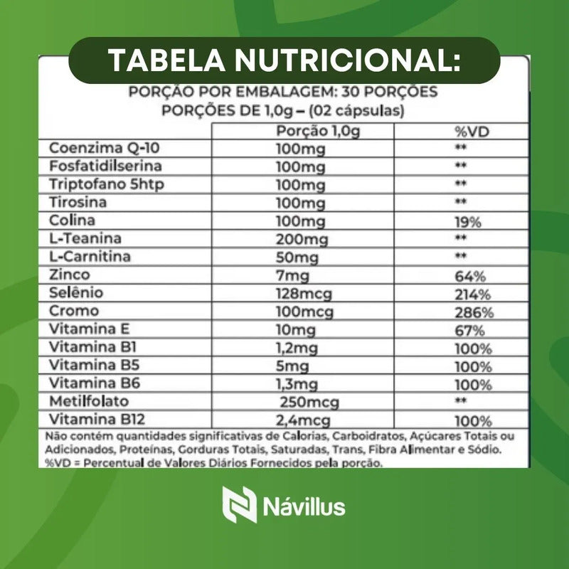Kit 6 Suplemento Para Memória Concentração Cog10 Návillus Sem Sabor