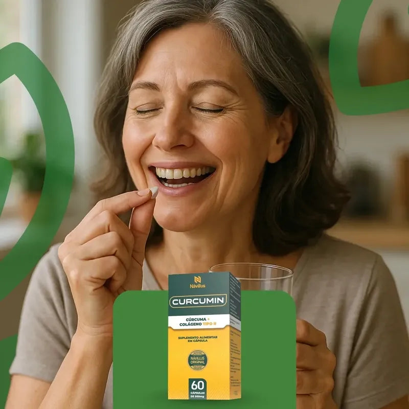 Navilus Cúrcuma Colágeno 60 Cápsulas  Suporte Articular Sem Sabor