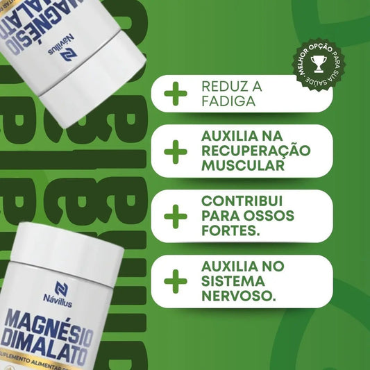 4 Alta Absorção Magnésio Dimalato 60 Cáps | Návillus Sem Sabor