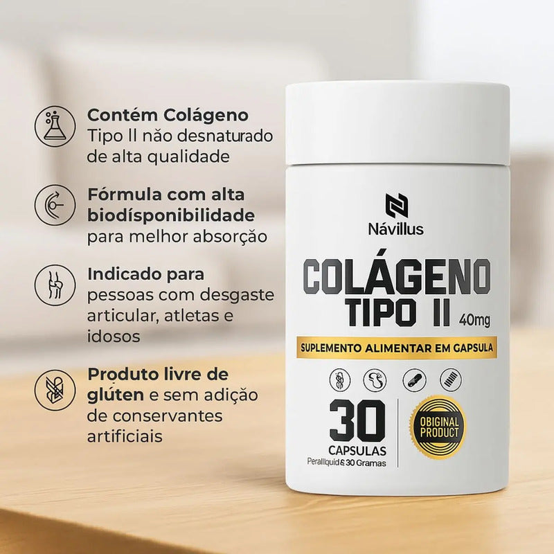 Suplemento Para Articulações Colágeno Tipo 2 Navillus Sem Sabor