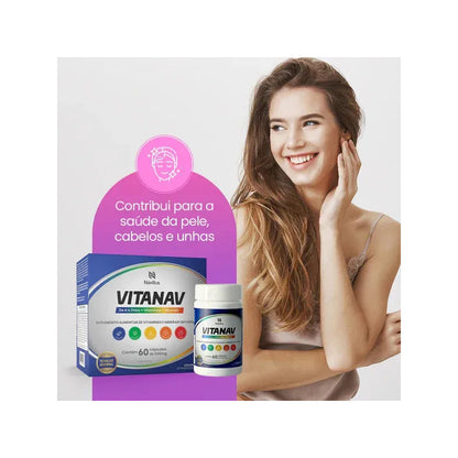 Vitaminas E Minerais Suplemento Alimentar Návillus 60 Caps Vitanav Sem Sabor
