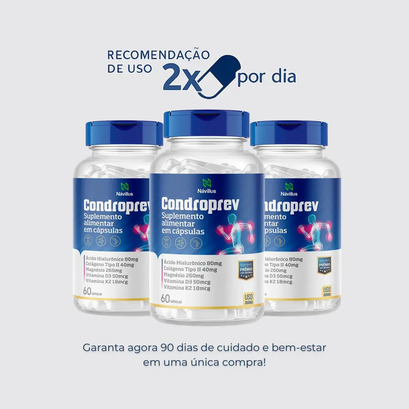 Condroprev 3cxs Saúde Articular 90 Dias Tratamento Sem Sabor