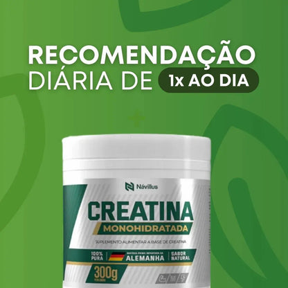 4 Creatina Monohidratada Návillus 100% Pura 300g Sem Sabor Sem Sabor