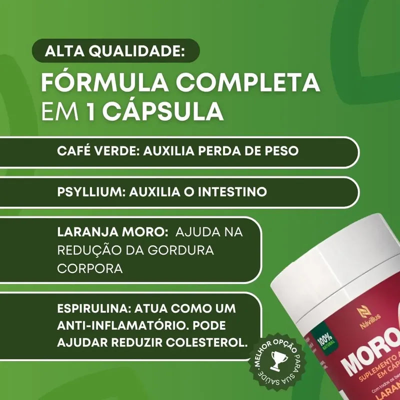 Kit 6 Moroliv Cápsulas Naturais Metabolismo E Saciedade Sem Sabor