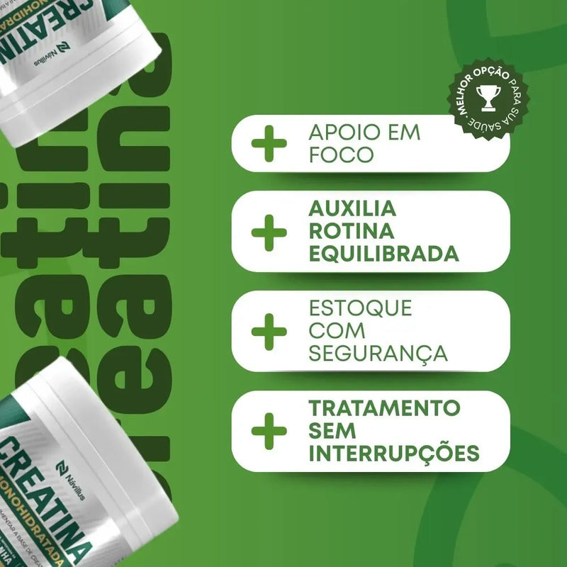 Creatina Monohidratada 300g 100% Pura Importada Návillus Sem Sabor