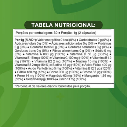 Vitaminas E Minerais Suplemento Alimentar Návillus 60 Caps Sem Sabor