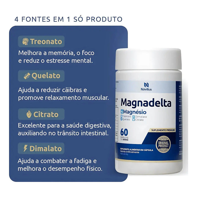 Durma Melhor Com 4 Magnésios - Kit 6 Caixas Sem Sabor